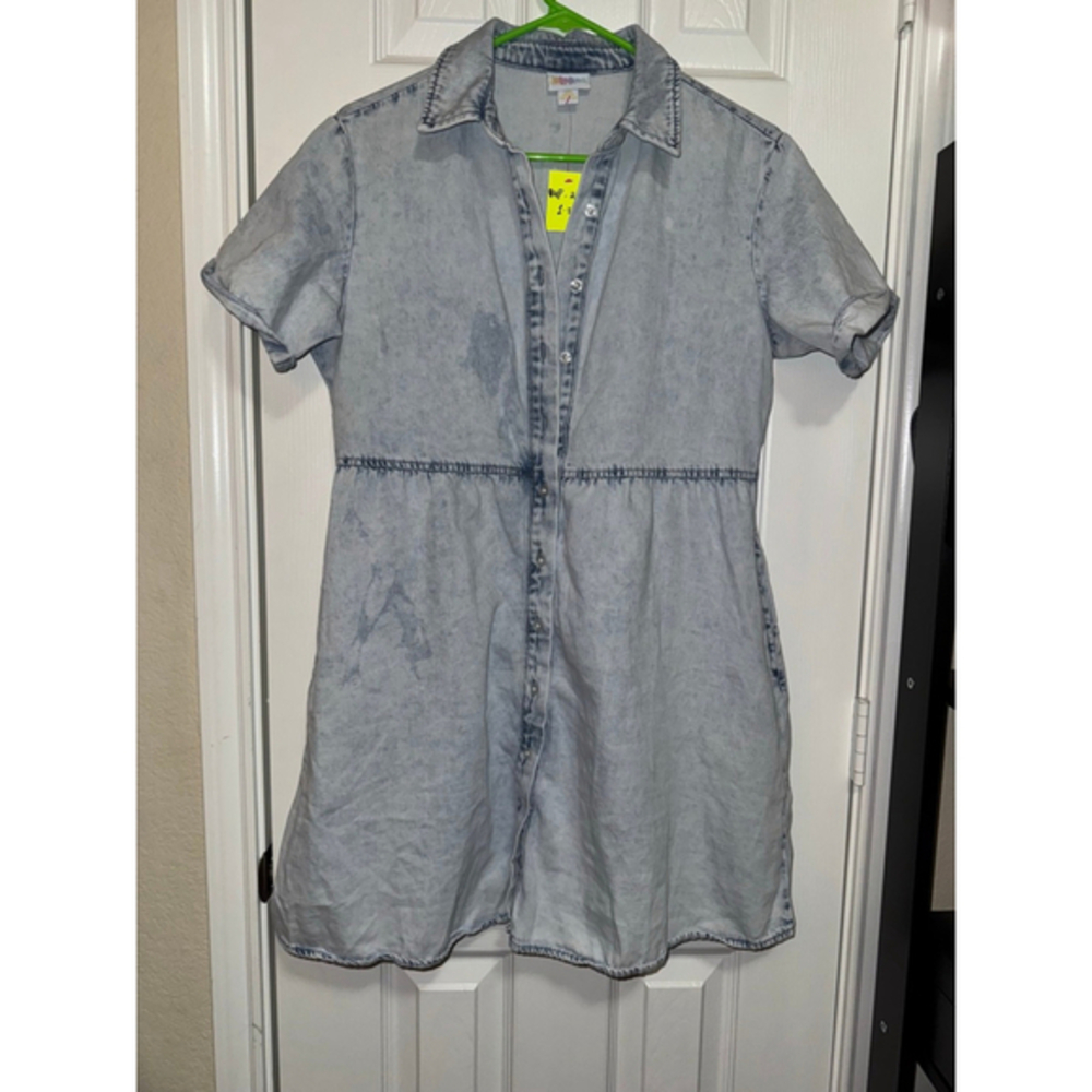 Women's LuLaRoe Light Blue Denim Button Front Mini Dress XXS​